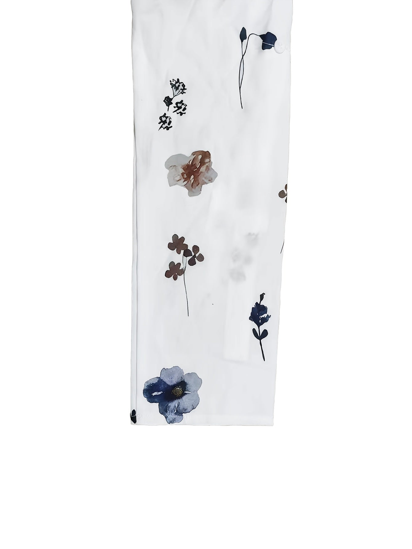[Elegant Floral Dress] Lightweight Polyester Elegant Floral Print Blouse Dress for Women | Long Sleeve, Button-Up, Perfect for Spring & Fall, Casual to Formal Wear