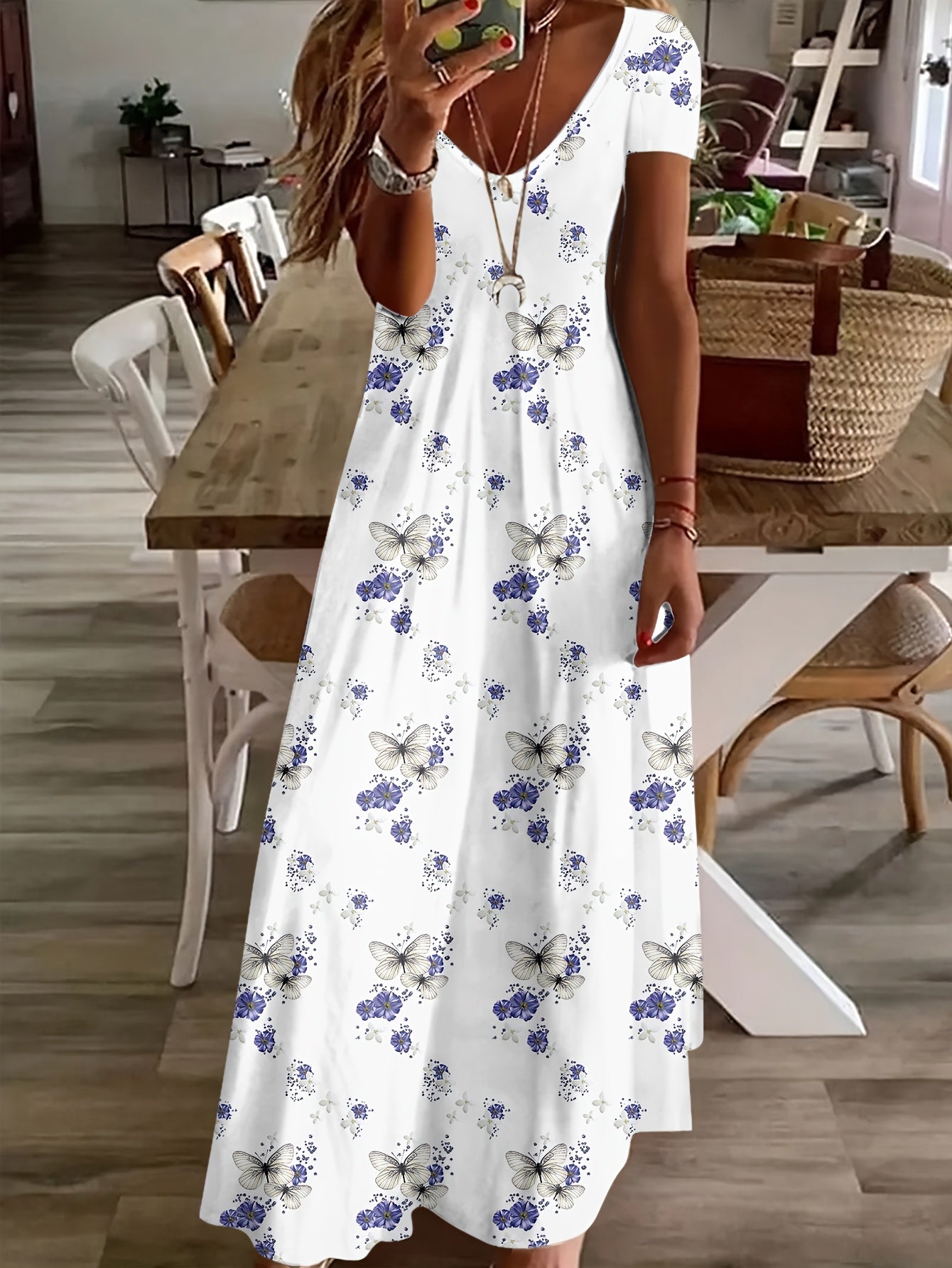Women's Casual Vacation Floral Print Fresh Long Dress