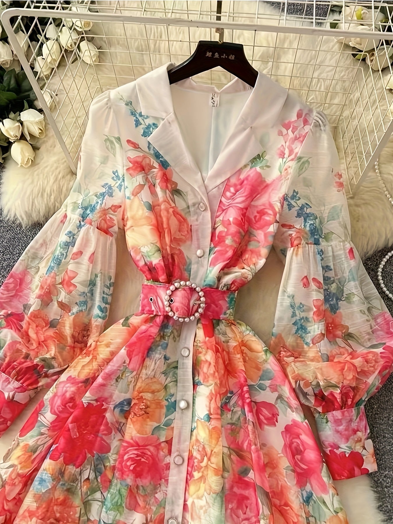 [Floral Maxi Dress] Elegant Floral Print Maxi Dress for Women | Asymmetric Floral Print, Long Flowy A-Line Formal/Party/Everyday Dress in Pastel Pink, Orange, Blue, Green, Yellow, White - Machine Washable Non-Stretchy Fabric for Weddings, Garden Parties,