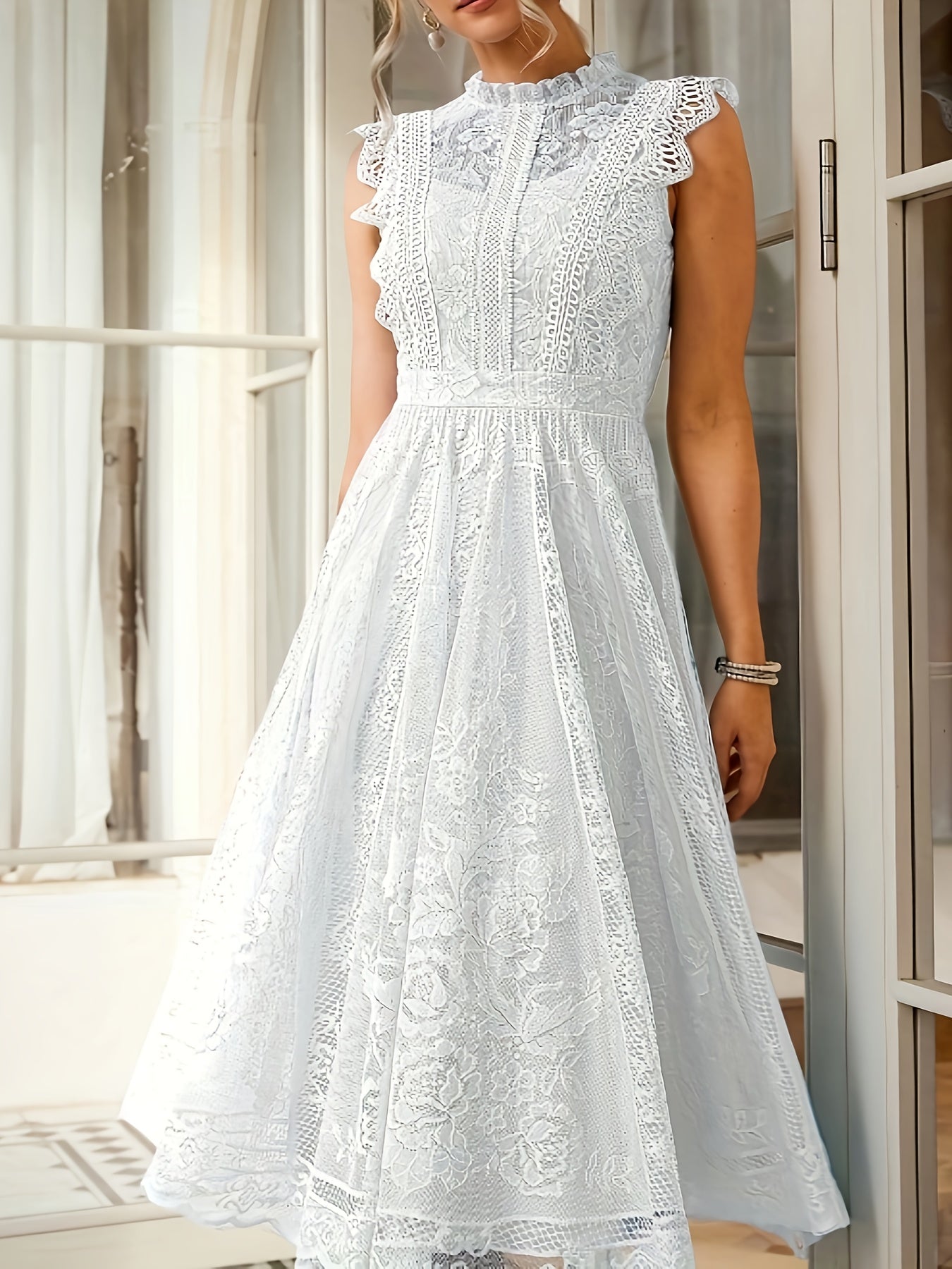 New Elegant Lace Flared Dress for Women